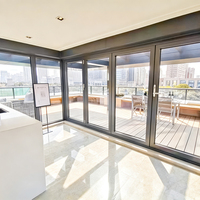 Porte pliante extérieure en aluminium pour villa, grand panneau, porte coulissante en verre trempé, isolation thermique, pour jardin extérieur
