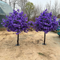 Arbre artificiel de cerisier en fleurs violet pour petit appartement |   Arbre à fleurs artificiel en pot avec fleurs en PE