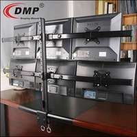 Support de bureau DMP CURVE-H à six bras réglables pour moniteur LCD, compatible VESA 100x100, pour moniteurs LED de 13 à 27 pouces