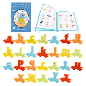 Enfants 26 lettre combinaison Puzzle en bois anglais Train <span class=keywords><strong>orthographe</strong></span> en mots blocs de construction puzzle éducation précoce sida - Product Image 2