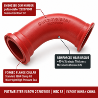 Coude en acier HRC 63 n°2 haute stabilité pour pièces de rechange de pompe à béton montée sur camion, coude de tuyau Putzmeister 292079001, fournisseur chinois