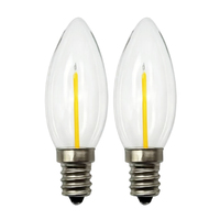 Bombilla LED de Filamento E12 Tipo Candelabro C25, Bombillas de Repuesto para Velas, Luces de Navidad 110V 220V