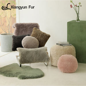 Puf otomano de piel de oveja para el hogar, taburete de piel suave, hecho a mano, 100% Lana, decorativo, Moderno - Product Image 3