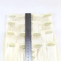 En gros Double Dessiné PU Peau Trame Os Droite Clip Cheveux Russe Vierge Remy Extensions de Cheveux 100% Cheveux Humains pour les Femmes