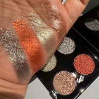 Nouvelle arrivée, palette d'ombres à paupières personnalisée de luxe, imperméable, longue tenue, multichrome, scintillante, lumineuse, métallique, maquillage personnalisé