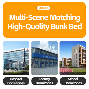 Nero adulto letto a castello in metallo adulti bambino scuola dormitorio doppio letti a castello camera da letto in metallo acciaio a castello Cama Casal Literas Hierro - Product Image 6