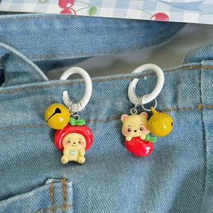 Portachiavi portachiavi simpatico cartone animato puoh <span class=keywords><strong>Pooh</strong></span> bear bell portachiavi morbido carino zaino ciondolo coppia accessori regalo fidanzate - Product Image 3