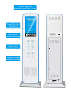 Borne de recharge publicitaire verticale personnalisée avec écran vidéo, borne de location de batteries externes, kiosque de charge portable partagé sur pied