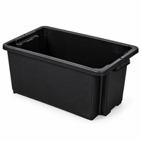 Boîte de rangement en plastique PP 54L à ouverture supérieure pour entrepôt, garage, organisateur utilitaire