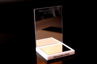 Plaque de présentation de nom de marque en acrylique miroir personnalisée de luxe avec logo, pour comptoir de boutique de détail