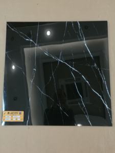 פורסלאנטו מודרני 60 x60 אריחי פורצלן שחור מבריק אריחי רצפת אריחים עם מראה שיש לסלון וחדר אמבטיה - Product Image 3