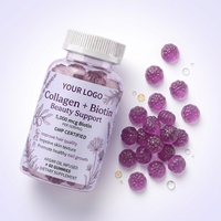 Complément alimentaire en gommes de collagène naturel pour la peau, les cheveux, les ongles et les articulations, multi-beauté pour adultes, 60 gommes, 180 g, OEM ODM