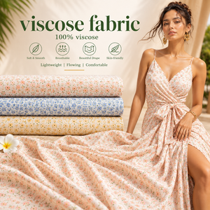 Tessuto in Rayon di Alta Qualità con Stampa Floreale Digitale 3D, Morbido, Elastico e Traspirante, <span class=keywords><strong>Viscosa</strong></span> 30S 40S per <span class=keywords><strong>Camicette</strong></span> e Top da Donna, OEM - Product Image 2