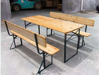 Ensemble de table à bière pliante de haute qualité 220/200/180 cm/Table à bière et bancs