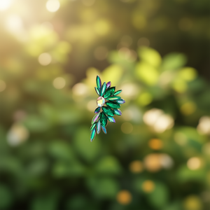 Orecchini a perno con pianta verde, strass di cristallo, in lega, da donna, gioielli alla moda per feste, montatura a griffe - Product Image 2