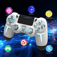 Joystick y Controlador de Juegos GAMINJA a Precio de Fábrica, con Luz RGB, Inalámbrico, Diseño Ergonómico y Motor de Vibración para PS4