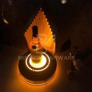 Présentoir élégant en bois à LED pour champagne Porte-bouteille en bois naturel pour la fête à thème de bar Présentoir à champagne de luxe - Product Image 4