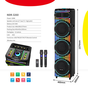 NDR-3260 12 pouces <span class=keywords><strong>Kara</strong></span> Mobile haute puissance haut-parleur RGB LED éclairage Mini pour scène KTV carré danse Audio et usage domestique - Product Image 6