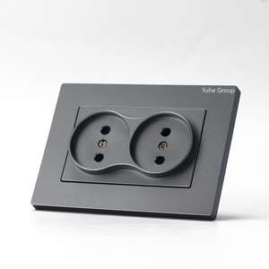 Wall Mounted EU <b>Standard</b> Dual Outlet <b>Russian</b> German Ground Flame-retardant PC Socket Pane IP20 Rated Minimalist Style 86x146mm - Product Image 3