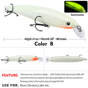 Leurre de pêche flottant personnalisé OEM en ABS, 16 cm / 40 g, pour la pêche en rivière, en mer, sur glace et à la mouche - Product Image 5