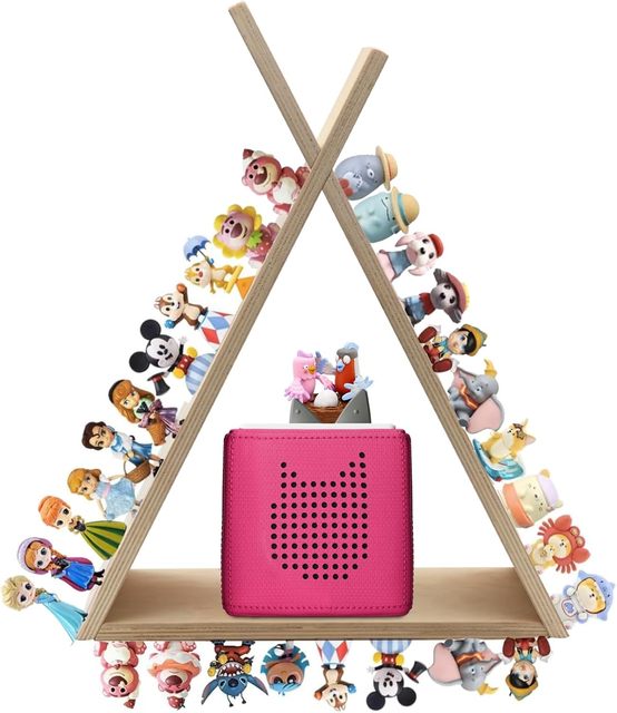 Kid's Wood Tonies Shelf Standing Floating Nursery Wood Toniebox Shelf Birthday Gift Wood Magnetic Shelf for Tonies