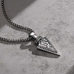 Colgante de flecha vikinga de acero inoxidable para hombre, cadena de bambú, collar llamativo estilo hip-hop, accesorios <span class=keywords><strong>Quanxi</strong></span> Shui PN-1859 - Product Image 4