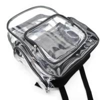 Nouvelle arrivée Sac à dos transparent en PVC étanche de couleur noire Sac de voyage pour enfants Sac d'étudiant transparent pour la vente en gros