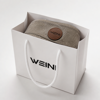 Chapeau Bob Personnalisé WEINI en Coton Pur Effet Vieilli avec Patch en Cuir Logo Vintage Lavé, Casquette de Pêcheur Marron, Chapeau de Soleil Sportif, Vente en Gros
