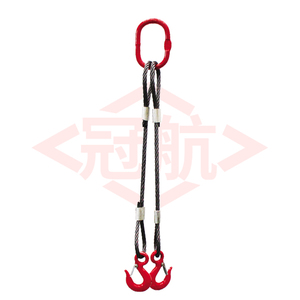 <span class=keywords><strong>2</strong></span>トン<span class=keywords><strong>2</strong></span>脚ワイヤーロープリフティングスリング/ワイヤーロープスリング卸売価格 - Product Image 1