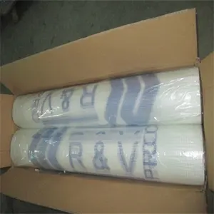 150G 5X5 Fiberglass Mesh dengan Logo Cetak 1M X 50M Tahan Air 130G 145G 160G untuk Plesteran Mosaik EIFS China Rockpro Pabrik