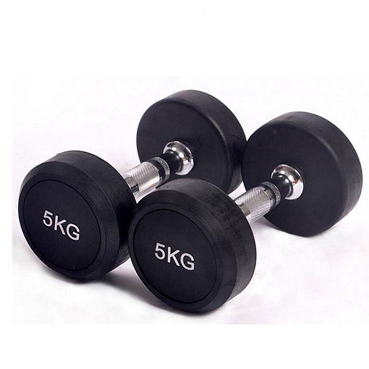 Weight Lifting Rubber Coated Cast Iron Dumbbell Set