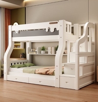 Massivholz Etagen bett Zwei schicht iges multifunktion ales Kombination sbett Verdicktes Kinder bett