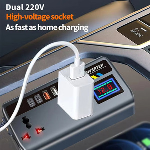 Onduleur <span class=keywords><strong>Voiture</strong></span> 12V 24V Convertisseur Auto 220V Ports de Charge Rapide <span class=keywords><strong>Chargeur</strong></span> Automobile Portable Onduleur 3 Ports USB <span class=keywords><strong>Chargeur</strong></span> <span class=keywords><strong>Voiture</strong></span> - Product Image 5