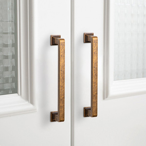 Furniture <b>Handle</b> And Knob Zinc Alloy American Style Drawer <b>Cabinet</b> Door <b>Handle</b> Retro Single Hole <b>Copper</b> Finish - Product Image 2