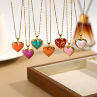 Collier pendentif martelé en forme de branche d'arbre Landy Heart en acier inoxydable plaqué or goutte d'huile pour soirée