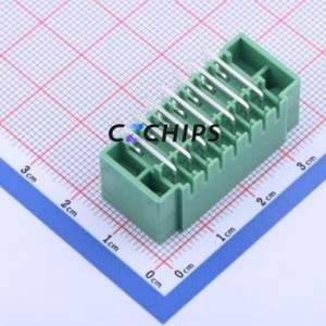 KF2EDGKRM-3.5-2*7P Plug-in Terminal Block Bent Lead Through Hole,P=3.5mm Board-to-Board / Socket Closed Screw Fixing 2x7P 3.5mm - Product Image 2