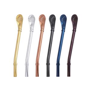 M0396 Cuillère-filtre à thé <span class=keywords><strong>Pipette</strong></span> Mate Pailles à thé en acier inoxydable Cuillère-filtre à boire Outils à thé réutilisables en forme de gourde - Product Image 4