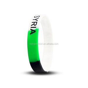 Pulsera de Silicona Personalizada con la Bandera de Siria 2020, Pulsera de Silicona de Moda, Pulseras de Goma - Product Image 5