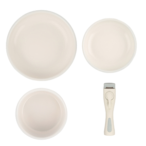 Ustensiles de cuisine élégants en aluminium avec revêtement en céramique crème - Sans PFAS/PFOA, casseroles et poêles antiadhésives avec poignées amovibles - Product Image 5