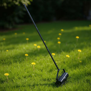Aérateur de pelouse manuel avec poignée de 58 pouces pour pelouses, cours et jardins, noir - Product Image 2
