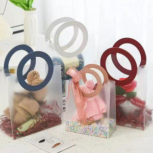Sac à main avec logo personnalisé imprimé durable <span class=keywords><strong>PP</strong></span> givré design réutilisable élégant ruban de décoration cadeau de fête de mariage shopping - Product Image 5