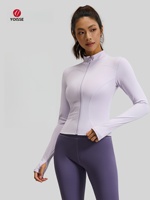 Chaqueta Deportiva con Cierre Completo y Logotipo Personalizado, Sensación Ligera, Alta Elasticidad, Top Deportivo Moldeador, Cárdigan de Fitness de Manga Larga, Chaqueta de Yoga