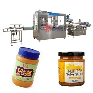 Automático 200g 500g Peanut Butter Filling Machine Piston Pump Filler Honey Fruit Jam Filling Line para Plastic and Glass Jar