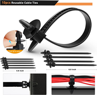 860 pièces Clips de retenue de poussée de voiture et assortiment de fixations automatiques-26 tailles les plus populaires Rivets d'aile de pare-chocs en nylon avec 10 attaches de câble