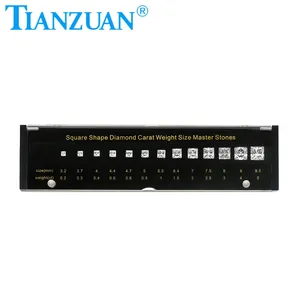 4C Kim Cương Tiêu Chuẩn Vuông Shape Kim Cương Carat Trọng Lượng Kích Thước Thạc Sĩ Đá Zirconia Tester CZ Công Cụ Thiết Lập - Product Image 1