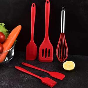 Ensemble de spatules en silicone résistantes à la chaleur, 5 pièces, ustensiles de cuisine en caoutchouc, ensemble d'ustensiles de cuisine en silicone antiadhésifs - Product Image 2