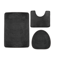 Tapis de bain moderne en microfibre écologique 3 pièces avec support en PVC fabriqué à la machine