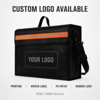 Sac de documents ignifuge OEM grande capacité, organisateur de fichiers ignifuge avec bandoulière réfléchissante pour la maison et le bureau