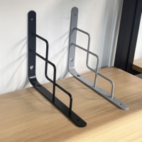 Supports d'étagère décoratifs en forme de L creux - Supports muraux en métal pour étagères flottantes avec design grille moderne