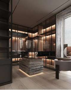 Walk-in Vanity Wardrobe with <strong>LED</strong> <strong>Light</strong> - Bedroom Finished Storage <strong>Furniture</strong> - Product Image 2